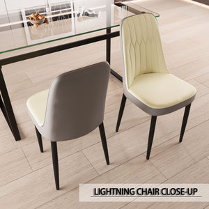 Modern Dining Chair With Cushions And Metal Legs