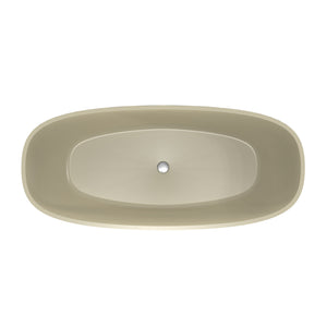 66.9 Inch Freestanding Solid Surface Soaking Bathtub