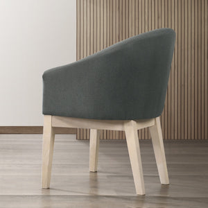 Neroli Set of 2 Gray Fabric 23' Barrel Accent Chairs