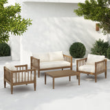 4-Piece Patio Furniture Set with Coffee Table and Cushions