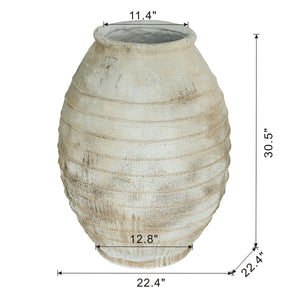 22.4x22.4x30.5" Large Magnesium Flower Pot with Weathered Finish