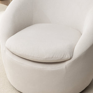 Winnie Modern Teddy Fabric Barrel Chair, 360° Swivel