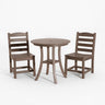 3 Piece Outdoor Dining Set, Round Patio Table With 2 Armless Chairs