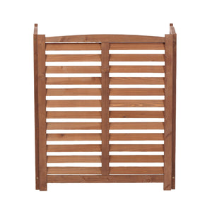 3 Panel Outdoor Air Conditioner Fence With Privacy Screen - Brown