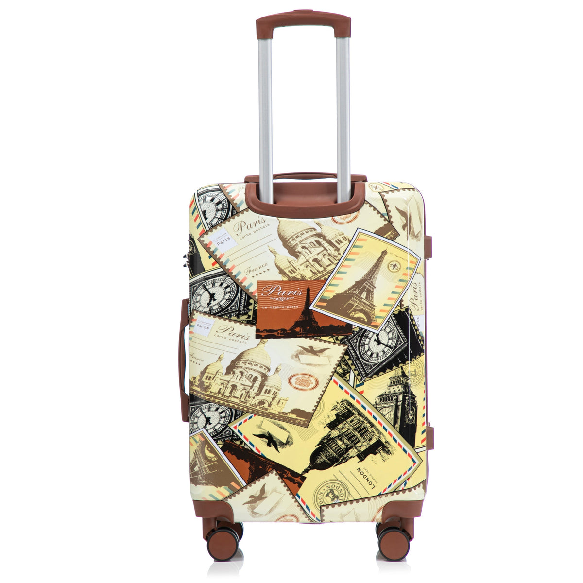 3-Piece Spinner Wheel Luggage Set with Waterproof Polycarbonate Shell - Black Vintage