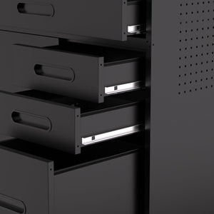 Rolling Tool Cabinet Heavy Duty Garage Storage With Lockable Doors & Drawers