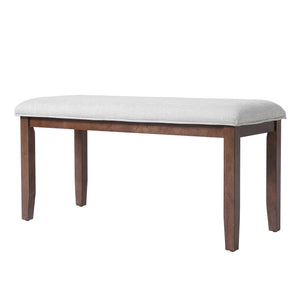 6 Piece Extendable Dining Table Set, Wood Table With Removable Leaf, 4 Upholstered Chairs And Bench - Cherry