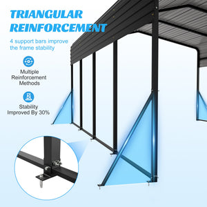 13x20 FT Metal Carport with Upgraded Frame