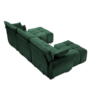 3 Seater Sofa Set With Ottoman And Throw Pillows