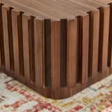 31.5 Inch Modern Handcraft Drum Coffee Table Walnut