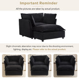 Modern Armchair Sofa 47" Cozy Upholstered Sofa Chair with Movable Ottoman
