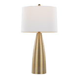 Table Lamp with Bullet Shape Base and Linen Shade, Set of 2
