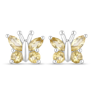 0.88 Carat Genuine Citrine .925 Sterling Silver Earrings