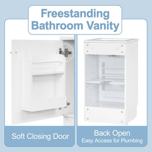 Bathroom Vanity With Sink, Cabinet With Adjustable Shelf