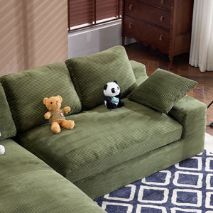 Compressed Sofa With 3 Back Cushions, 2 Throw Pillows