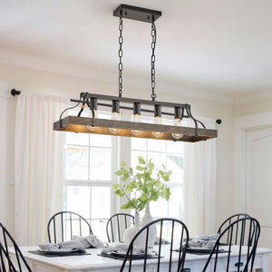 34-Inch Black and Gold Vintage Pendant Light