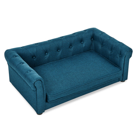 Elegant Rectangle Pet Bed, Durable Elevated Dog Sofa Bed, Blue Foam, 40'x23'x14'