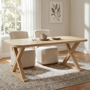 Natural Oak Veneer Dining Table