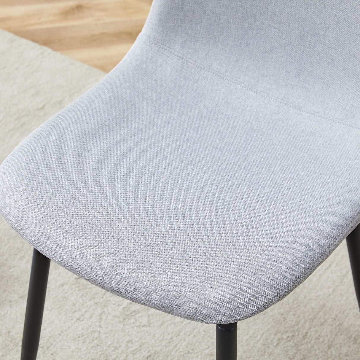 Modern Medieval Style Cushioned Side Chairs Set With Metal Legs For Kitchens