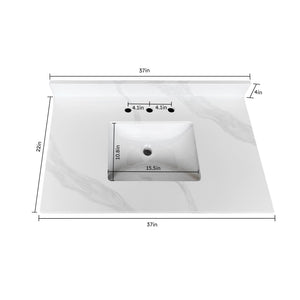 37-Inch Quartz Bathroom Vanity Top