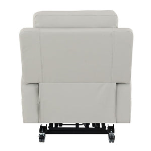 Marsha - Power Recliner With Lift & Massage - Light Gray Leather