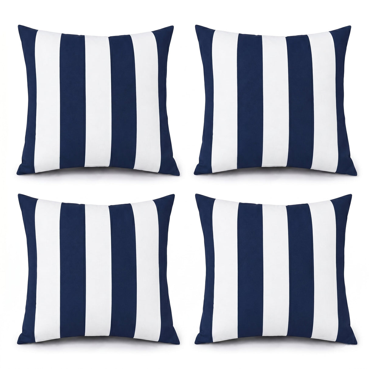 8 Pack Outdoor/Indoor Throw Pillows with Inserts - Navy/White Striped