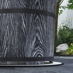 Smokeless Fire Pit with Fireproof Mat, 20" Barrel Style Portable Wood Burning Firepit