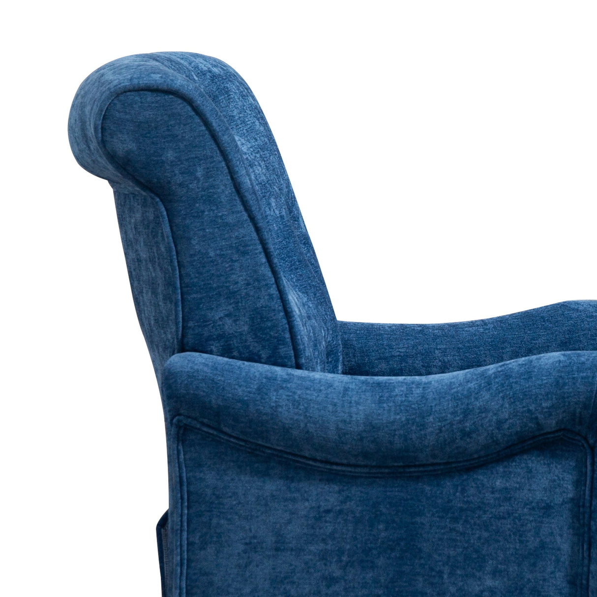 Chenille Tufted Upholstered Rolled Back Accent Chair