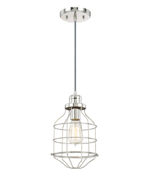 7.5"W Daudin 1-Light Pendant Polished Nickel