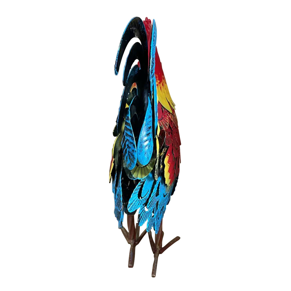 Wrought-Iron Rooster Garden Statue