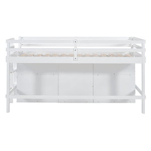 Loft Bed With 4 Drawers, Underneath Cabinet And Shelves