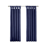 Twist tab lined window curtain panel navy 50x120"