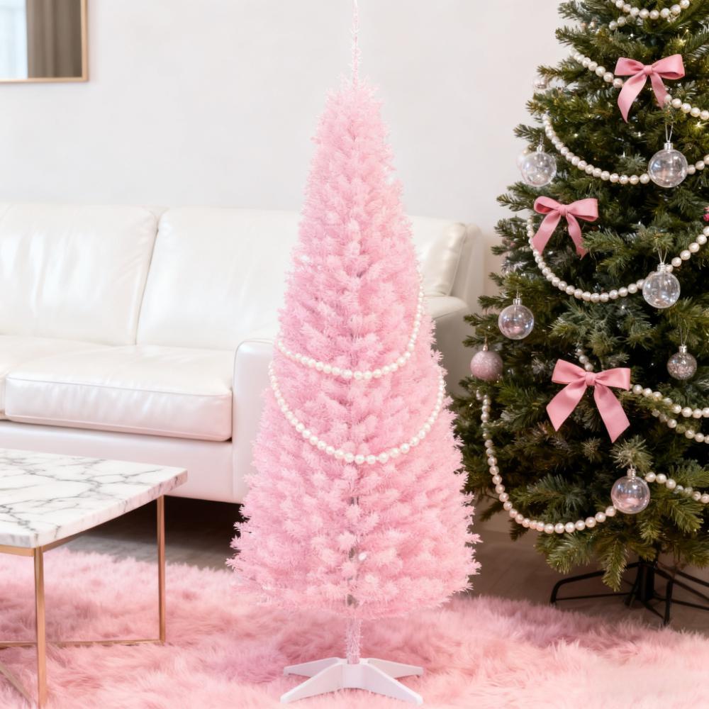 Artificial Pencil Christmas Tree Slim Design with Easy Setup