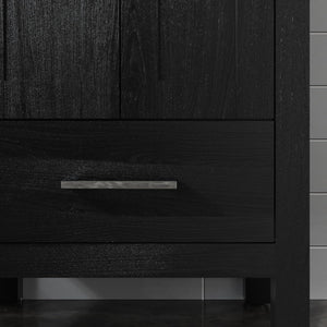 Goodyo - Bathroom Vanity Sink Combo (Cabinet With Water-Grain Top) - Black