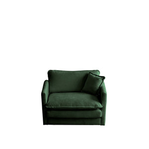 2-Piece Upholstered Sectional Sofa Set in Green Chenille