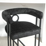 Household bar stools set of 2, modern upholstered with back