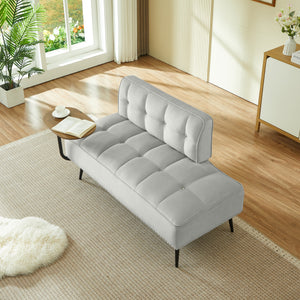 54-Inch Modern Two-Seater Velvet Sofa with Rotating Table