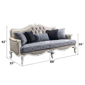 Ciddrenar - Sofa With 5 Pillows - Fabric & White