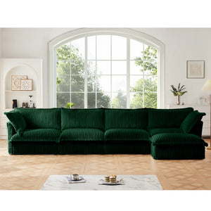 Slipcovered L Shape Sectional Long Sofa Couch