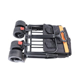 Big Large Capacity Folding Wagon Cart with Extender (Black + Orange)