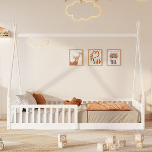 House Shaped Design Bed With Fence