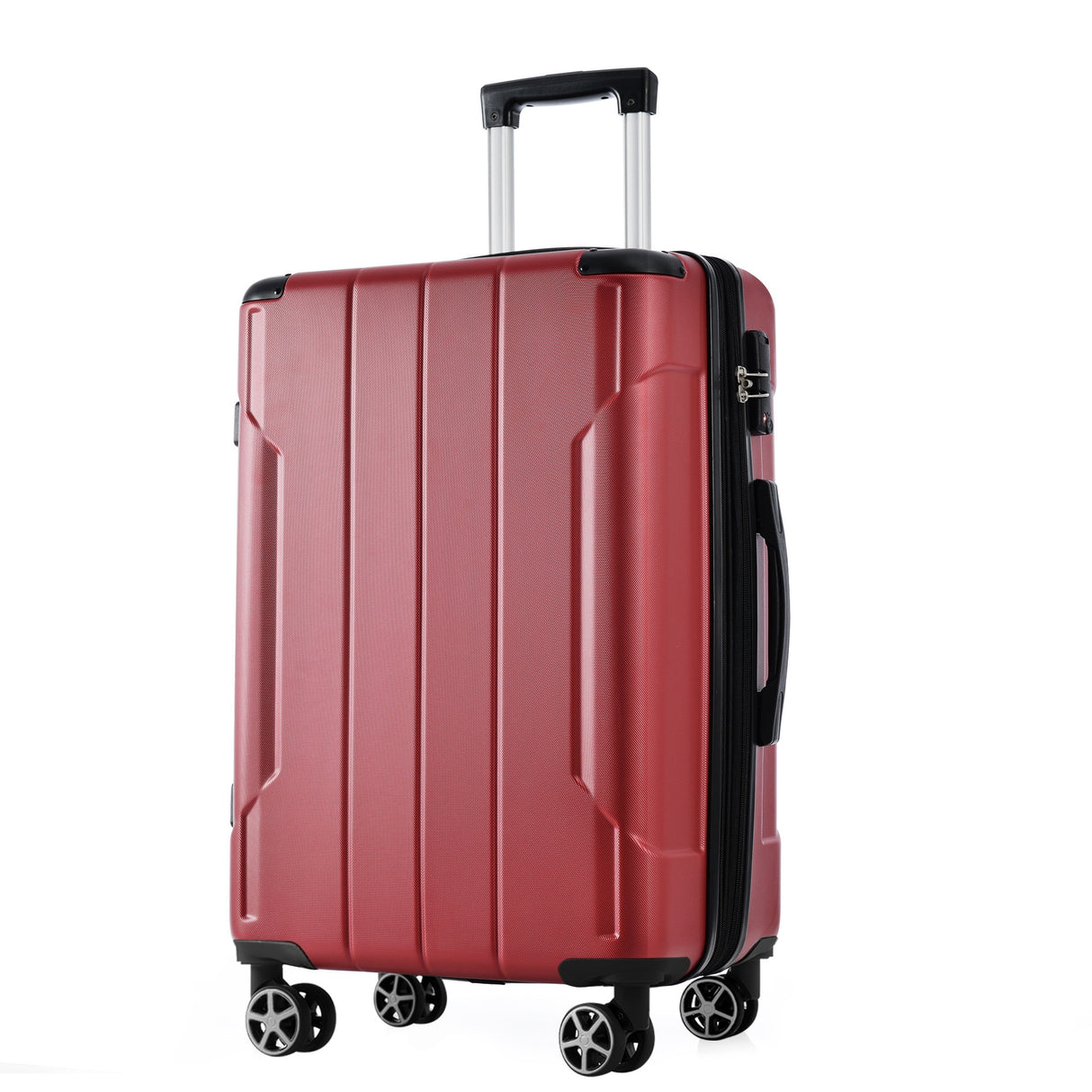 Hardshell Luggage, Lightweight Durable ABS Suitcases Expandable 24-inch (Red)