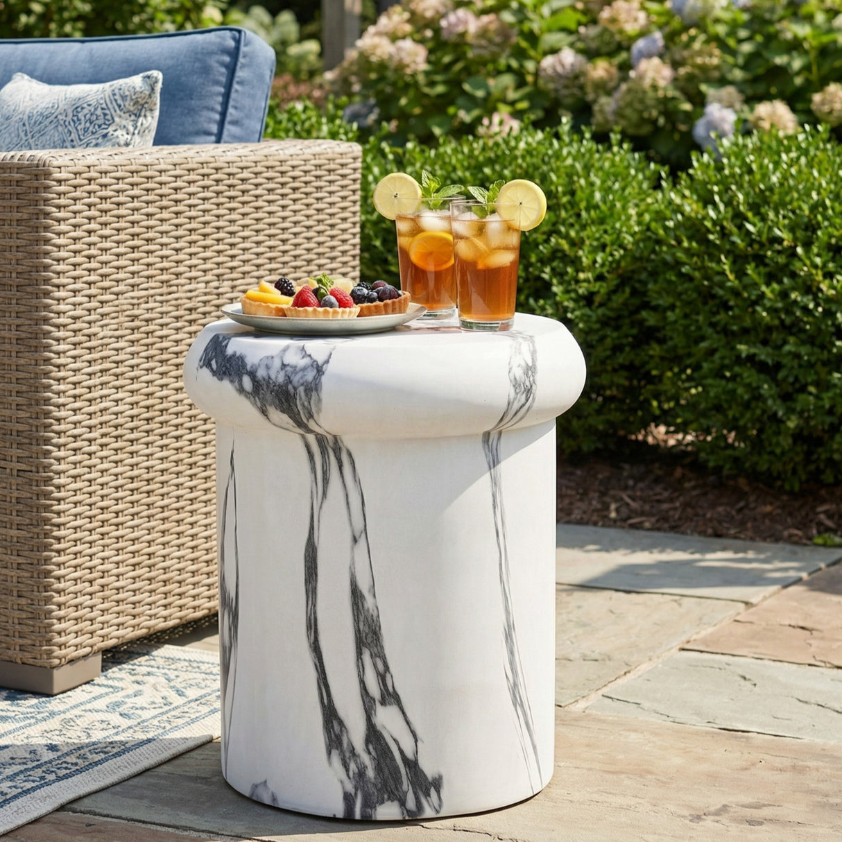 18.11"H Sculptural MGO Side Table