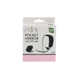 Black 1x/3x Magnifying Rechargeable LED Compact Makeup Mirror
