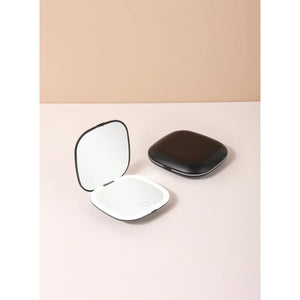 Black 1x/3x Magnifying Rechargeable LED Compact Makeup Mirror