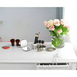 Black 1x/3x Magnifying Rechargeable LED Compact Makeup Mirror