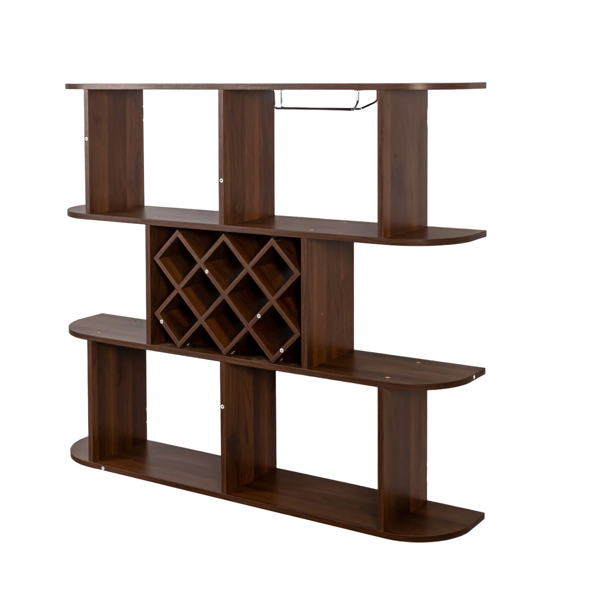 Large Wall Mounted 3 Tier Rustic Bottle Wine Rack