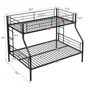 Twin Over Full Bunk Bed With Large Under-Bed Storage - Black