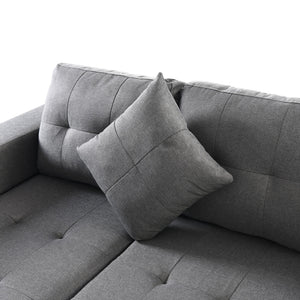 Modern Sectional Sofa Set With L Shape Chaise Lounge, Cup Holder, 4 Seat - Gray