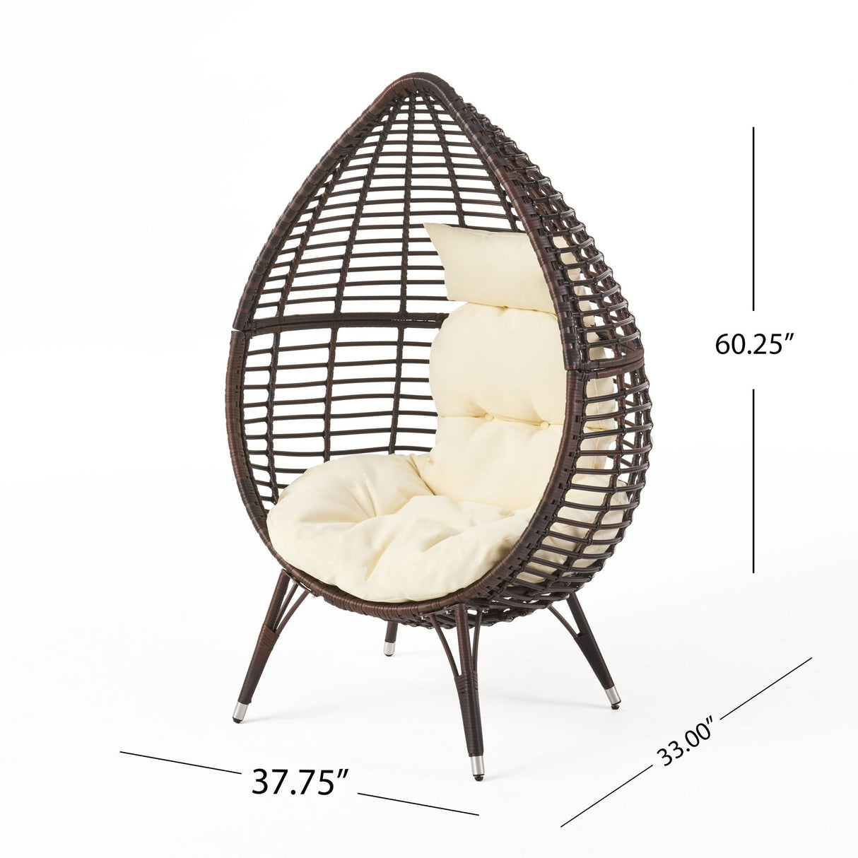 Cutter Teardrop Patio Chair With Water Resistant Cushion